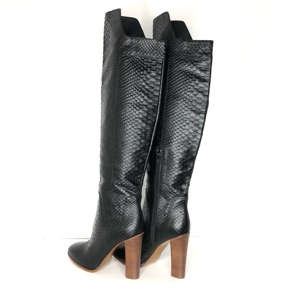 NEW VINCE Dempsey Python Print Leather Over-The-Knee Boots Women’s 9.5 Shoes - Picture 5 of 11